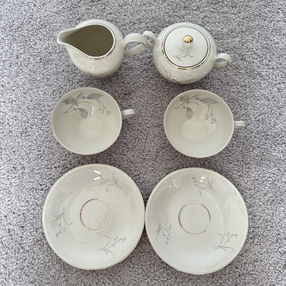 Mitterteich Other - Mitterteich Bavaria Vintage Porcelain Tea Set 2 Cups 2 Saucers Sugar CupMilk Jug